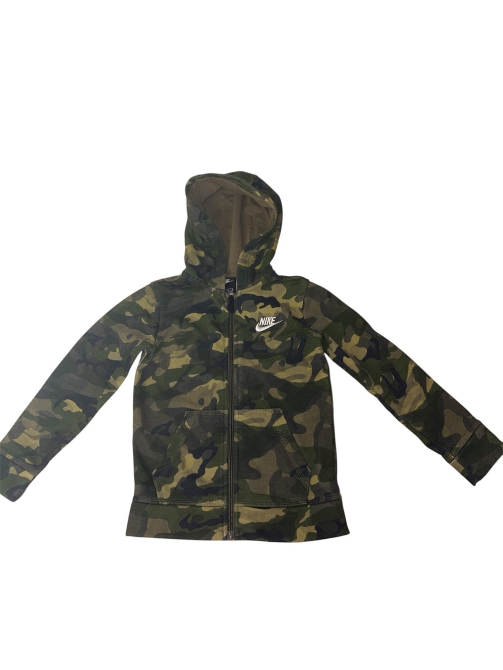 Nike Kids Camo Hooded‎ Sweatshirt Zip Up Jacket Athletic Sporty Boys Size 6